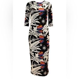 FARM Rio Toucan Waves MIDI Dress Size Small **small spots, see images**